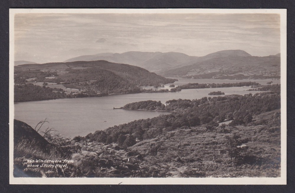 Vintage postcard Lake Windermere panoramic view from Storrs Hall Hotel England