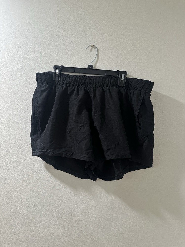 Athletic Works Women's 2X (20) Core Running Shorts w/Panty Liner • Black Soot