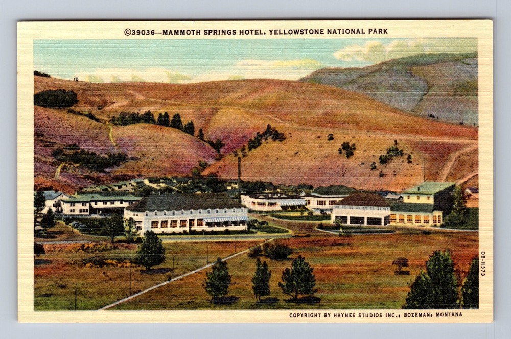 Yellowstone National Park Mammoth Springs Hotel Vintage Postcard