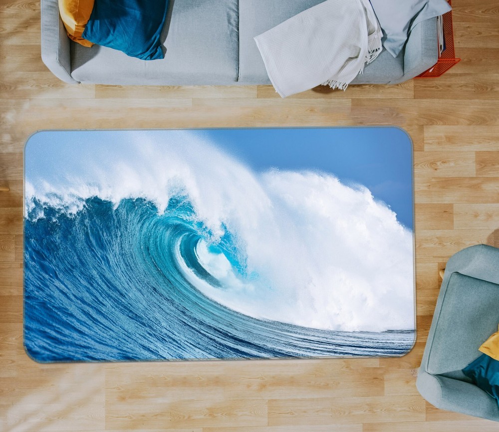 3D Beautiful Ocean Waves ZHUC046 Game Non Slip Carpet Mat Photo Carpet Amy