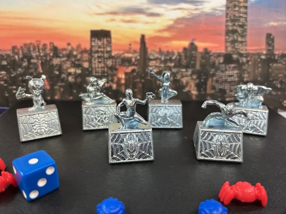 Marvel Monopoly Tokens Spider Man   Characters Replacement  Pieces + Dice