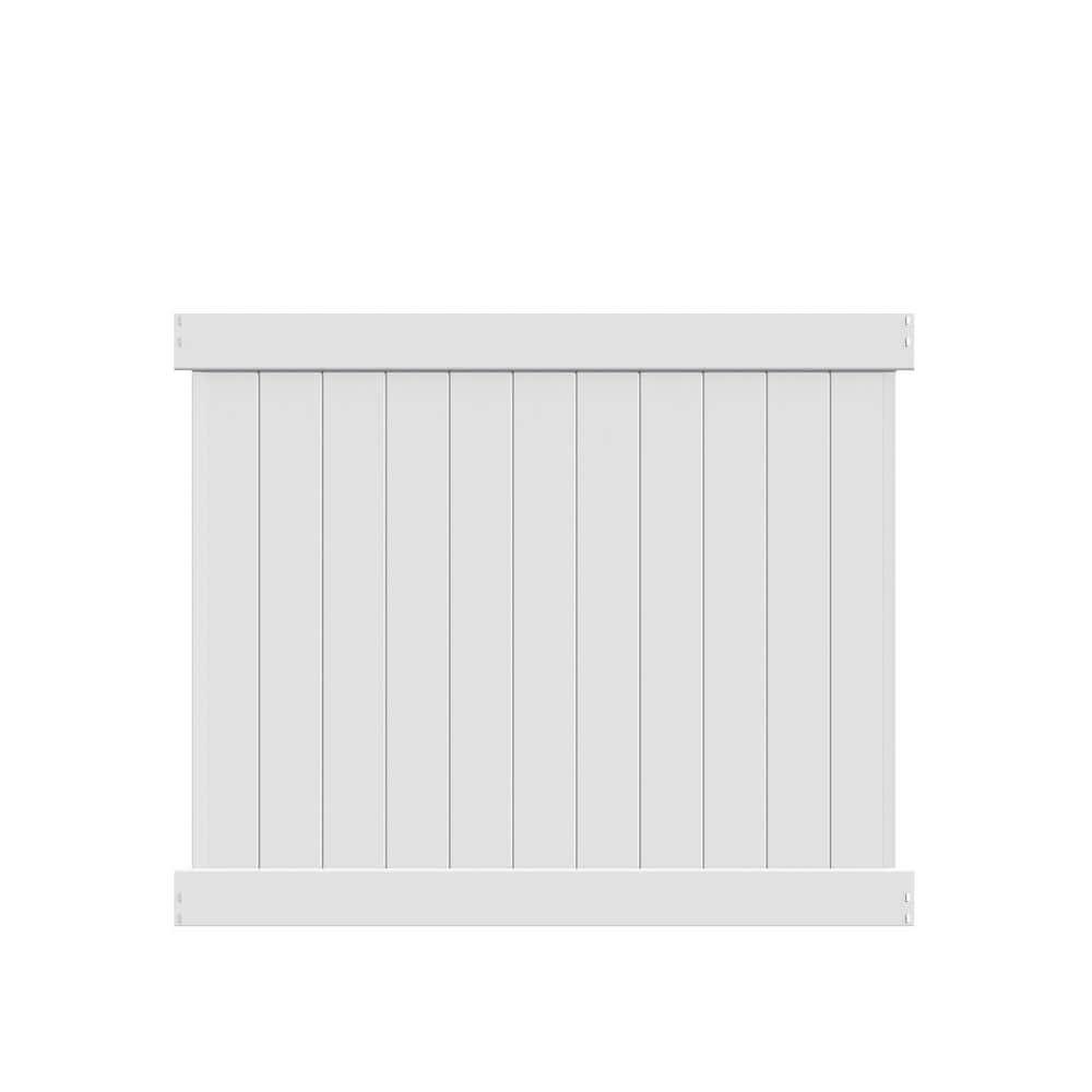 White Vinyl Fence Panel 5ftH x 6ftW Unassembled Washington Style