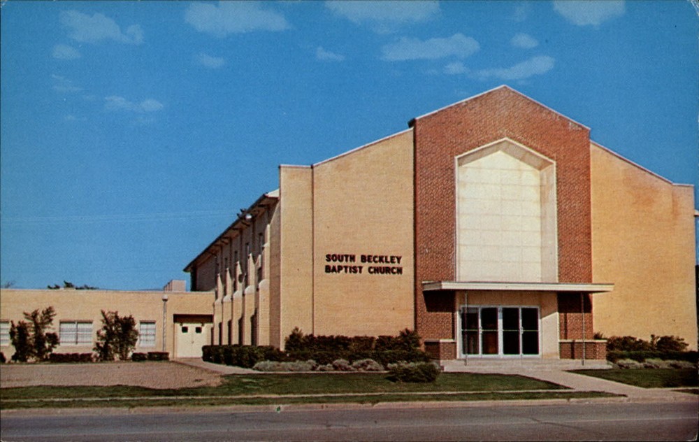 South Beckley Baptist Church ~ Dallas Texas ~ 1950s-60s vintage postcard