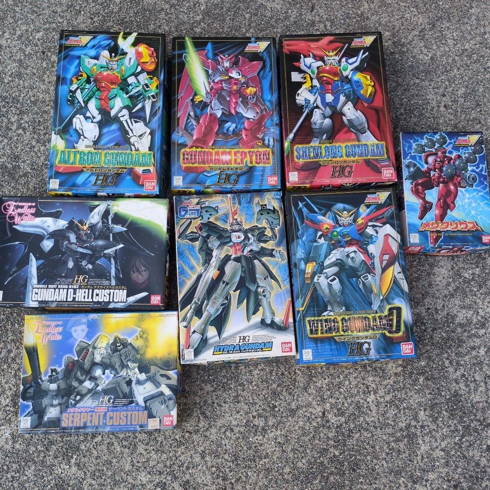 Gundam W Gunpla Model Deluxe Set, Limited to 8 Pieces, All Unassembled #ae311e