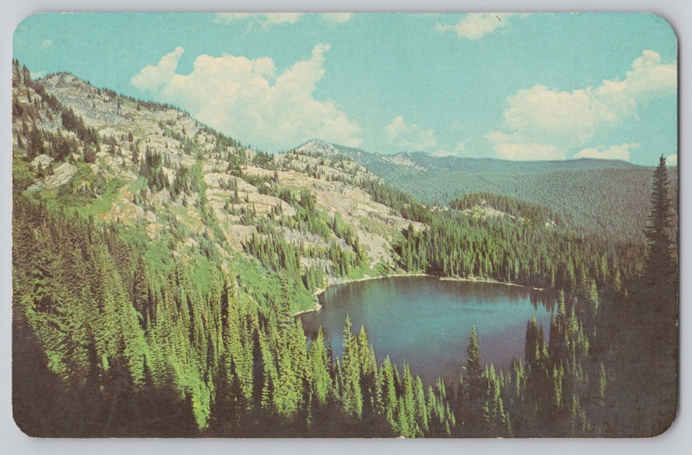 Clear Lake State Line Road St Regis and Saltese Montana Alpine Vintage Postcard