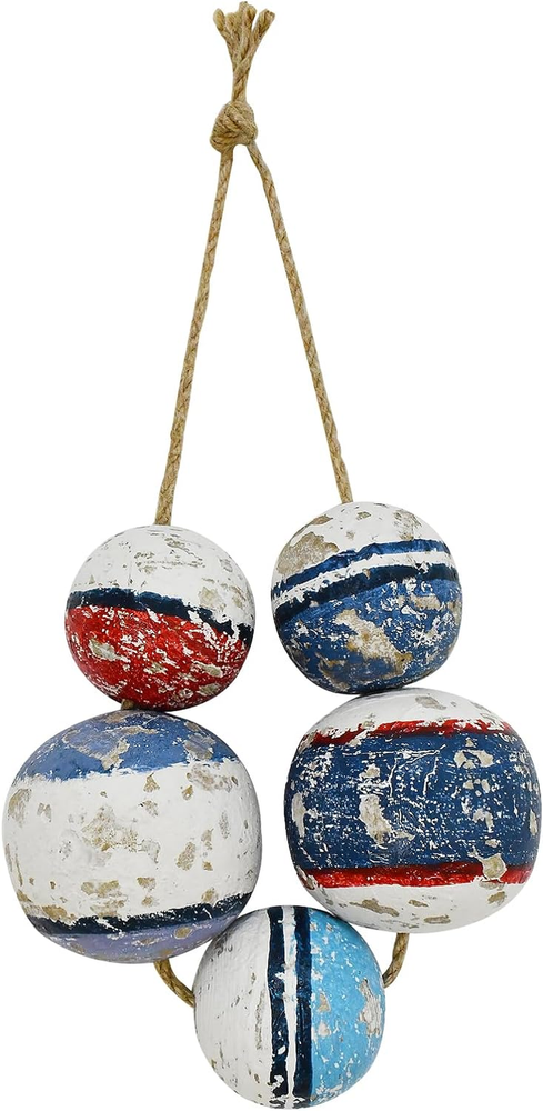 Nautical Decor Wood Wall Art Decorative Buoy Beach-Themed Ocean