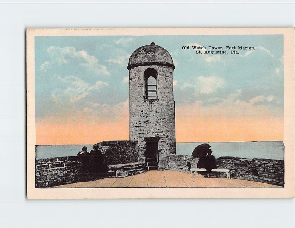 Postcard Old Watch Tower Fort Marion Saint St. Augustine Florida USA America