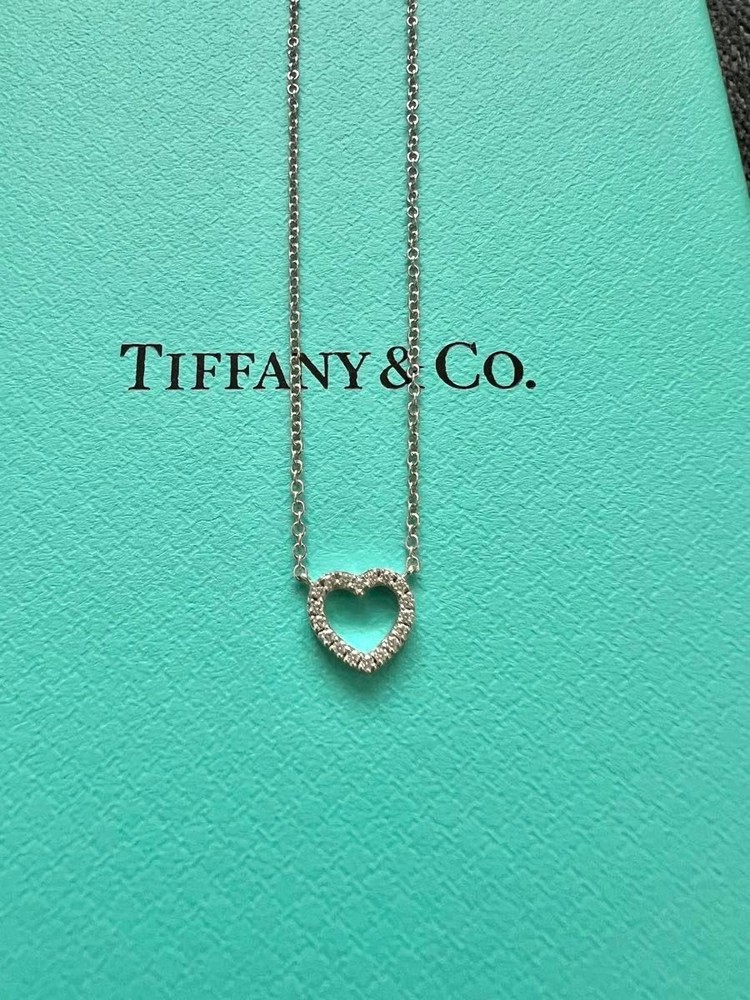 Tiffany Co Metro Heart Diamond Necklace Elegant and Sparkling