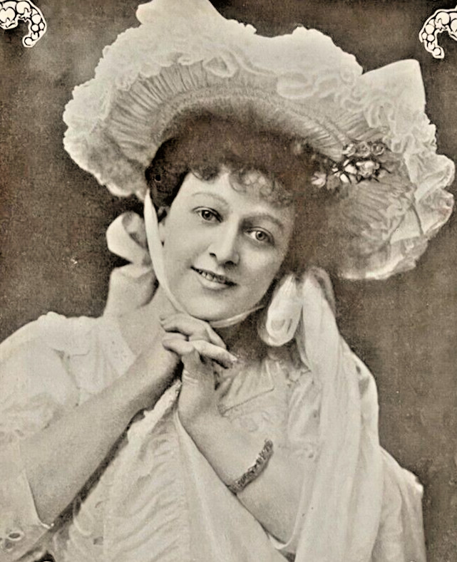 1908 Vintage Magazine Illustration Actress Lulu Glaser in The Merry Widow