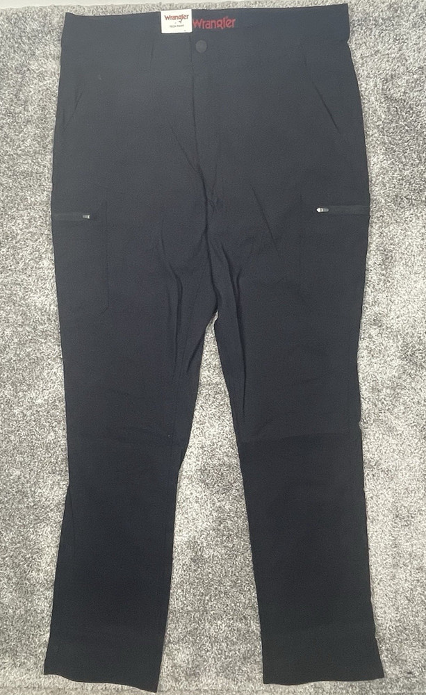 NWT Wrangler Men's Regular Fit Tech Pants Black 36X34 Khaki Work Utility Cargo