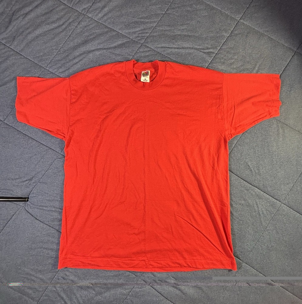 Vintage 90s Fruit of the Loom Best Blank Red T-Shirt Single Stitch Men’s XXL ⭐️