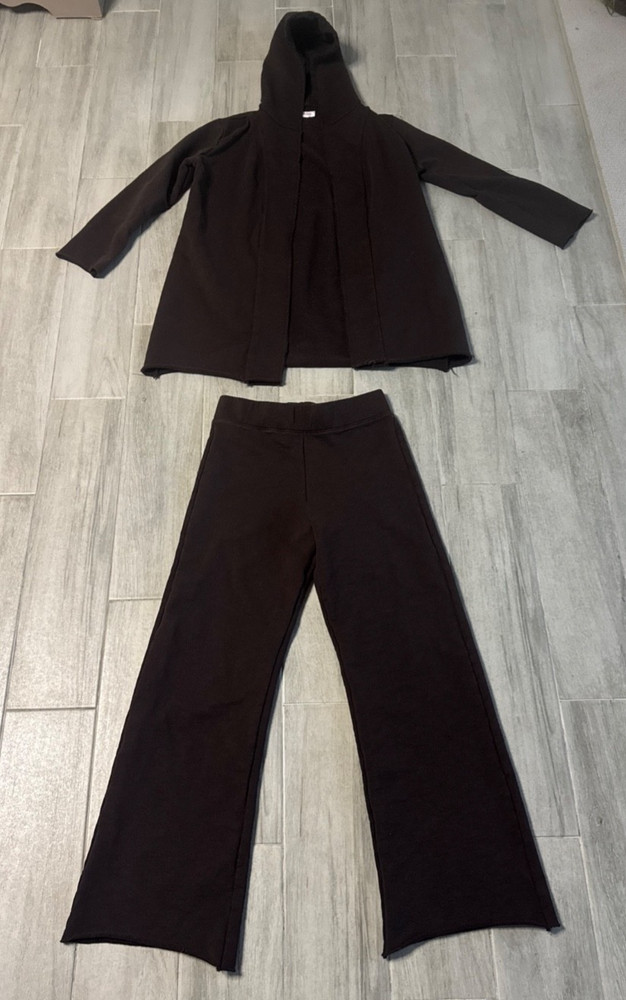 Goldie Lewinters  Women’s Chocolate Brown Hoodie and Pants Cotton set Sz XS EUC
