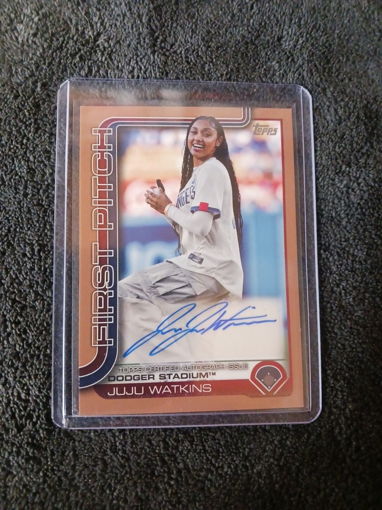2025 Topps Series 1 First Pitch Autographs JuJu Watkins #FPA-JW Gold 47/50