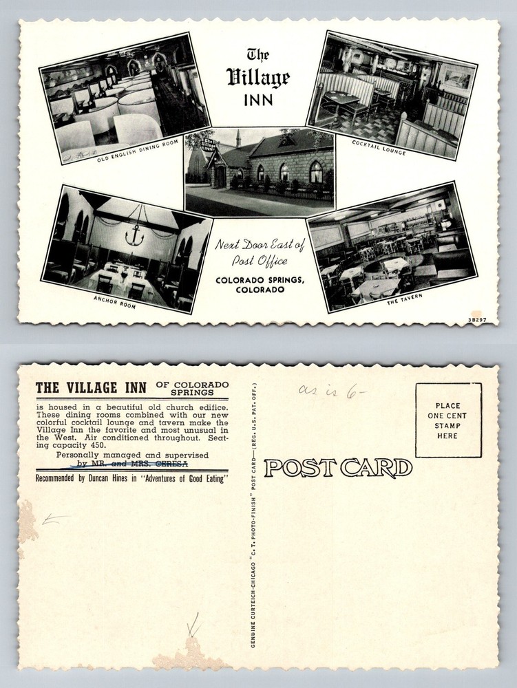 Colorado Springs, CO-Colorado, Village Inn Old English Dining Vintage Postcard
