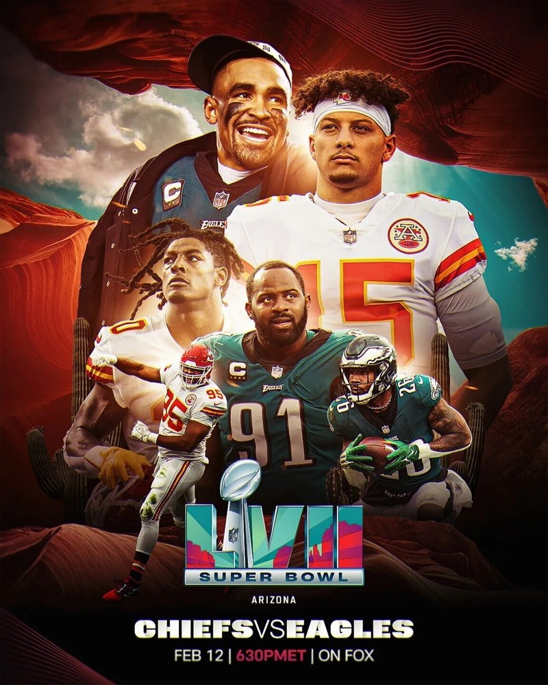 Kansas City Chiefs Vs Philadelphia Eagles Super Bowl LVII Matchup 8x10 PHOTO PR