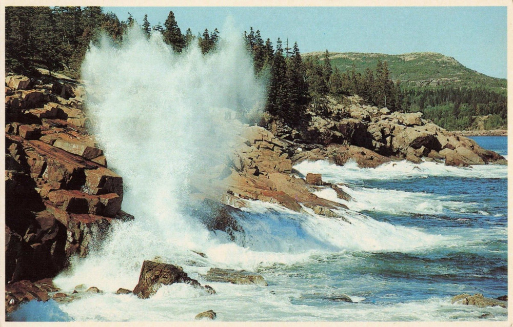 Spectacular Surf Along Ocean Drive - Acadia National Park - Maine ME - Postcard