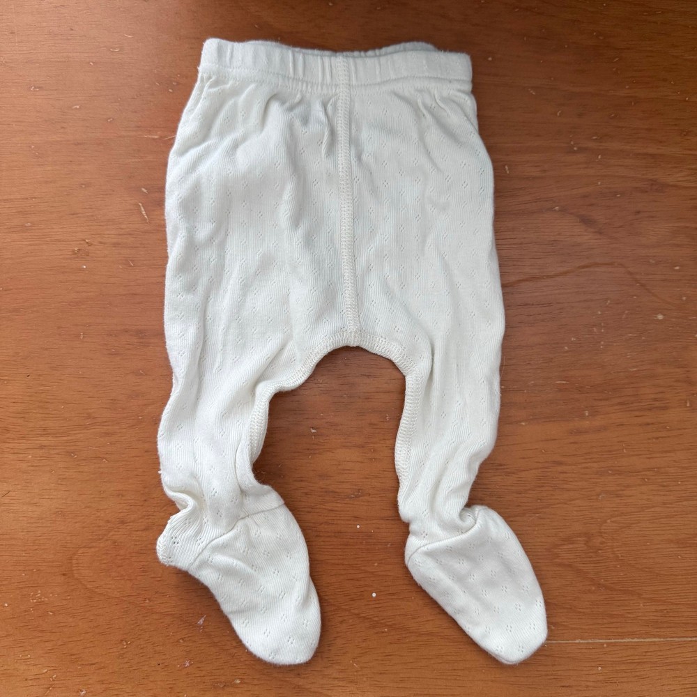 Hanna Andersson 0-3 Months Organic Pointelle Knit Footie Legging Pants Baby Girl