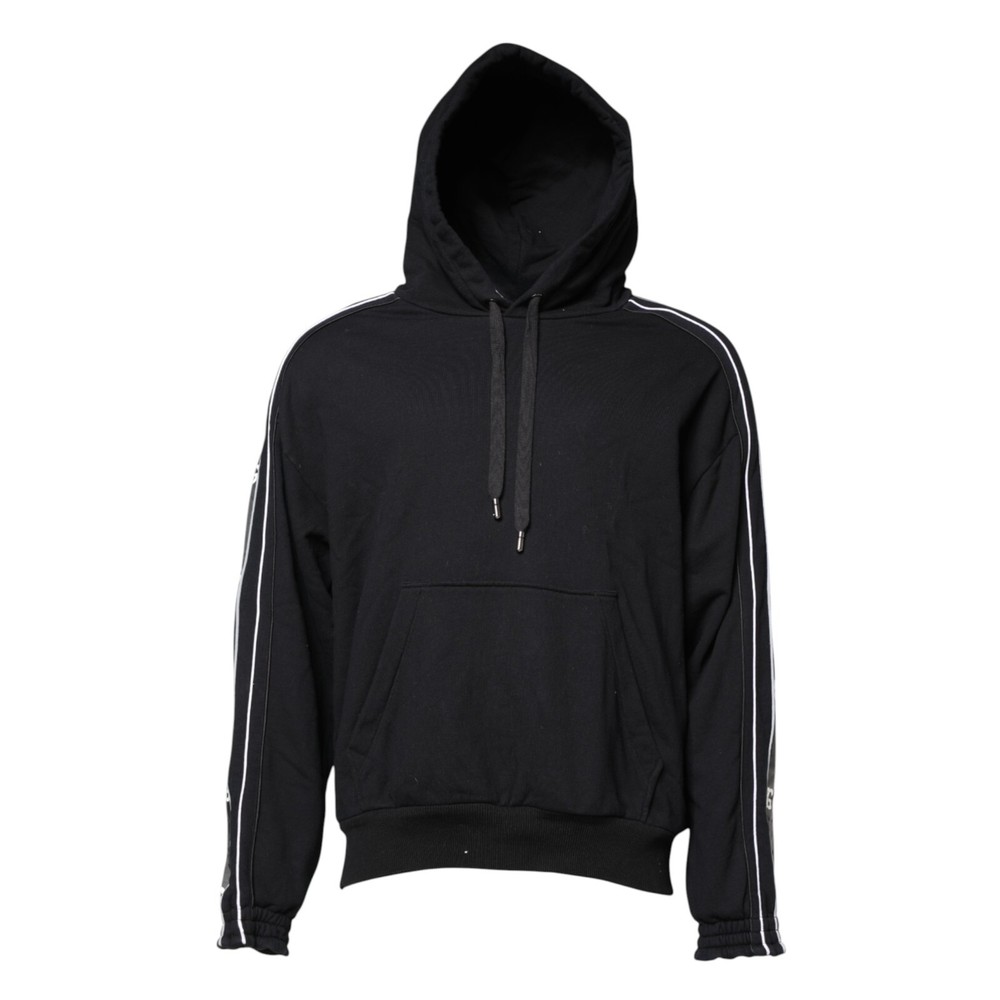 DOLCE & GABBANA Sweater Black Cotton Logo Hooded Sweatshirt IT50/US40/L 1350usd