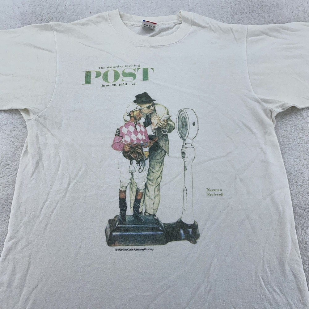 Vintage Norman Rockwell Saturday Evening Post Art Shirt Mens Small Tee 90s