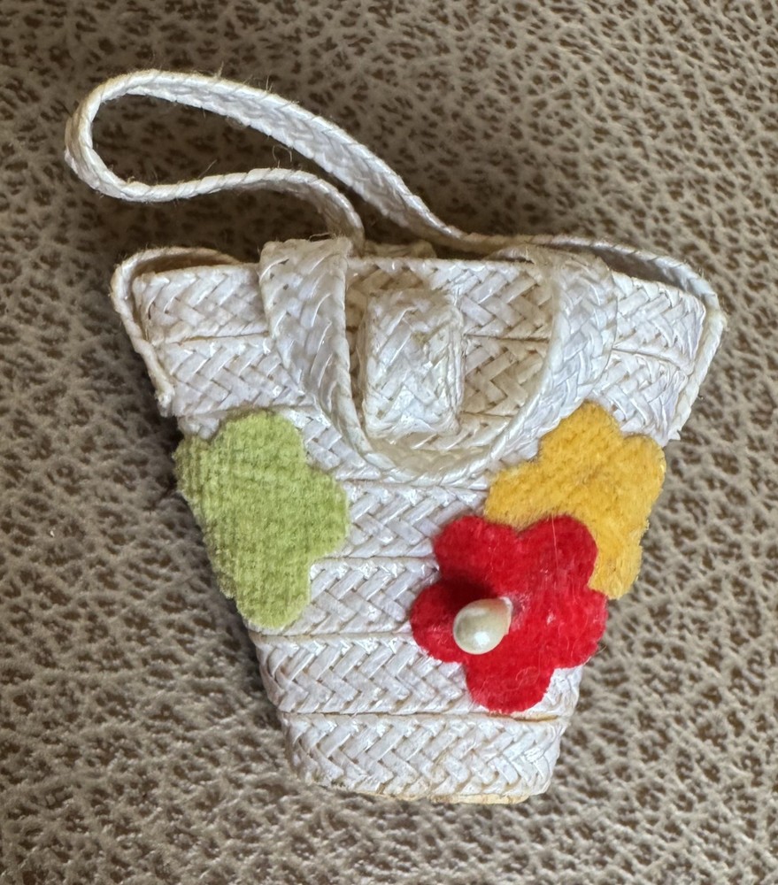 Vintage Barbie Clone Premier Togs Straw Purse Tote  JAPAN