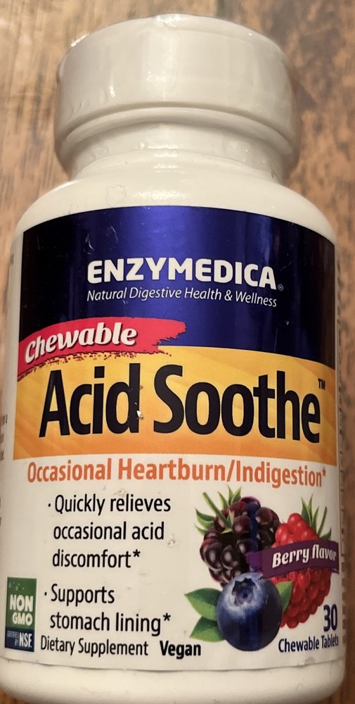 Enzymedica Acid Soothe Chewables Berry Flavor 30 Chewable-image