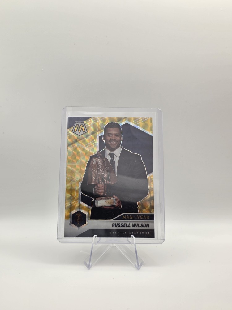 2021 Panini Mosaic Russell Wilson Reactive Yellow Prizm 275 Seahawks