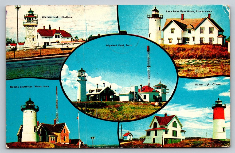 Lighthouse postcard Cape Cod Massachusetts MA Famous Postcard, C5