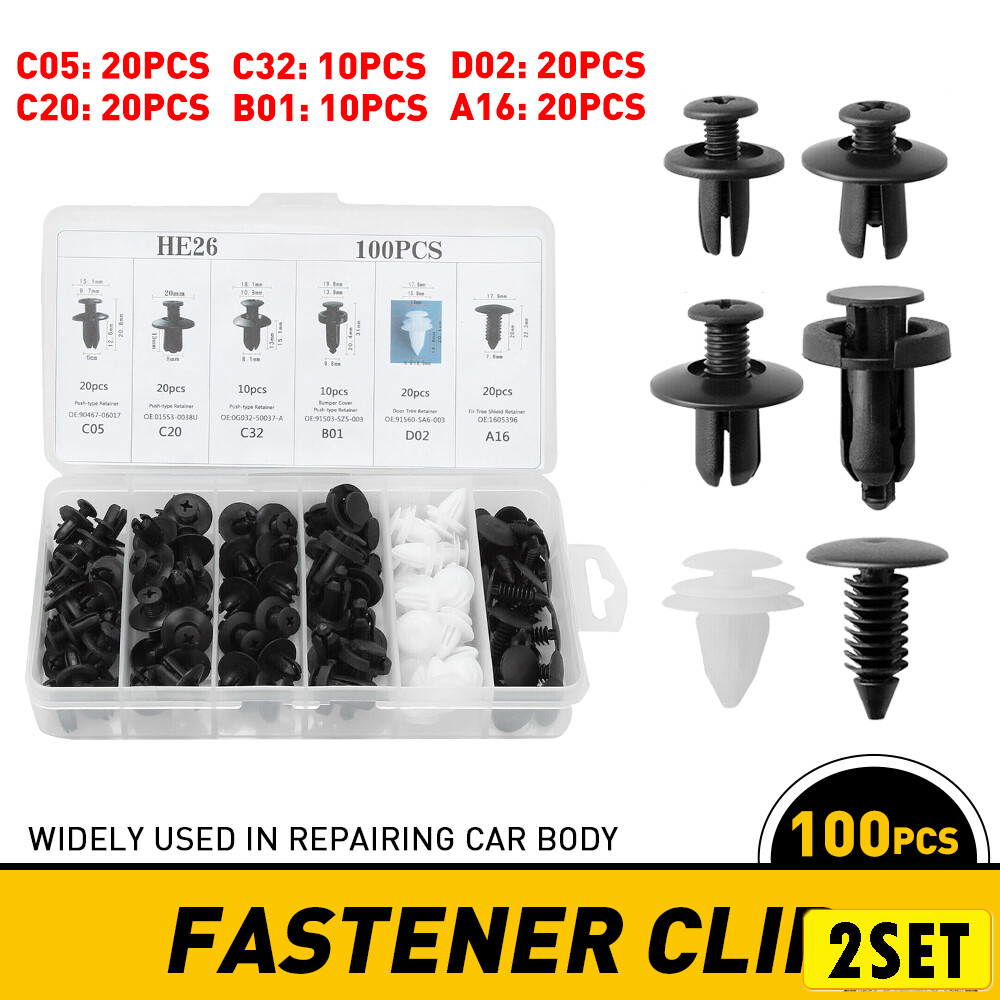 2Set Accessories Clip Trim Push Pin Rivet Bumper Door Panel Retainer Fastener