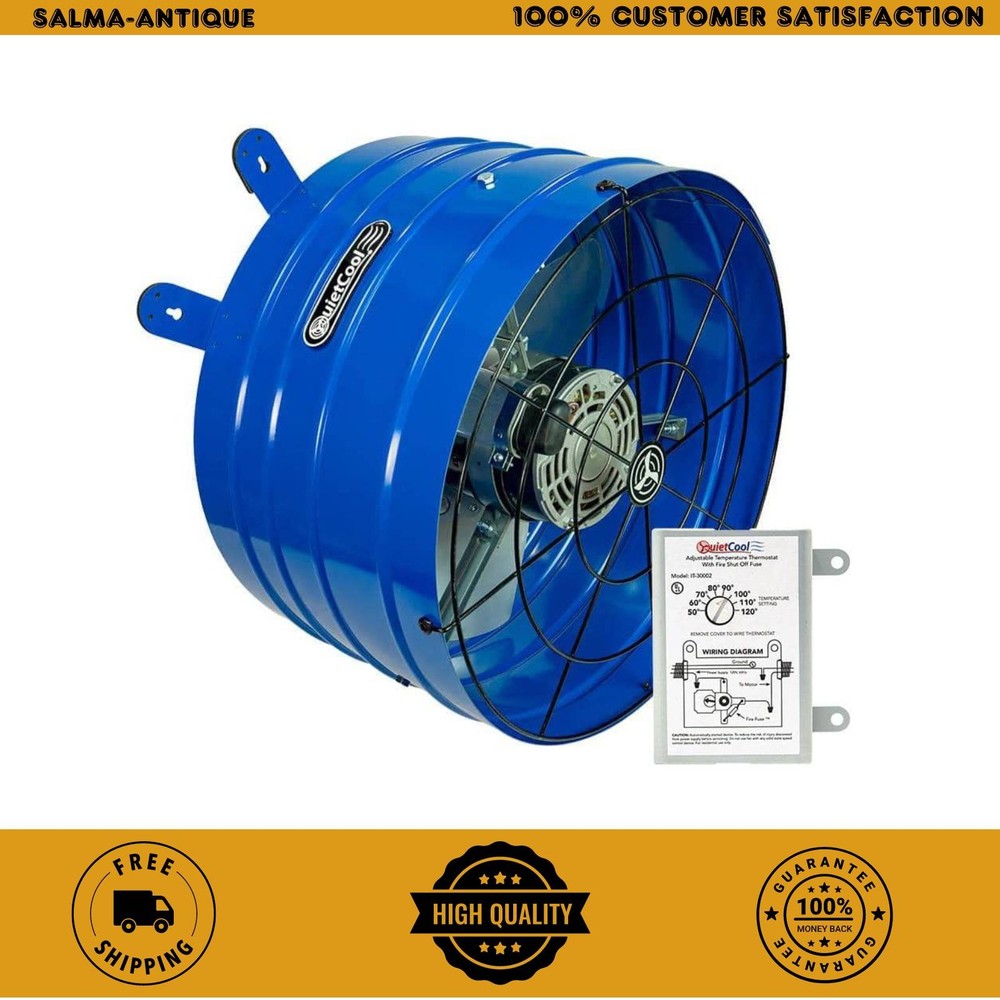 QuietCool Gable Mount Attic Fan 120V 1945-CFM 2-Speed w/ Built-In Thermostat