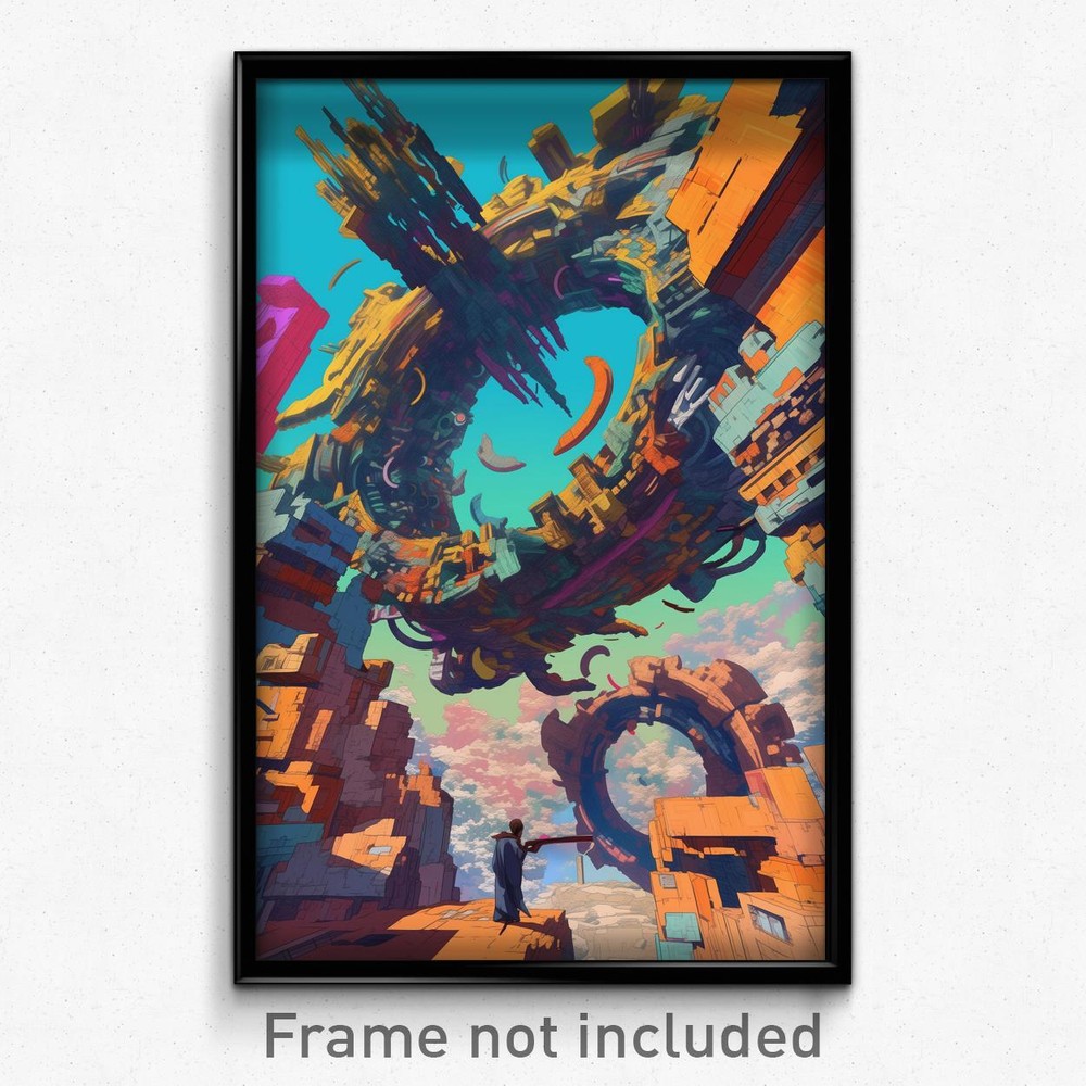 Psychedelic Retro Film Art Poster - Complicated Brickyard Weird Print