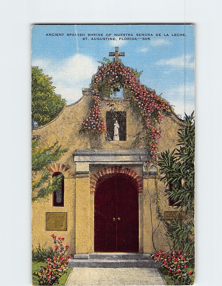 Postcard Spanish Shrine of Nuestra Senora De La Leche St. Augustine Florida USA