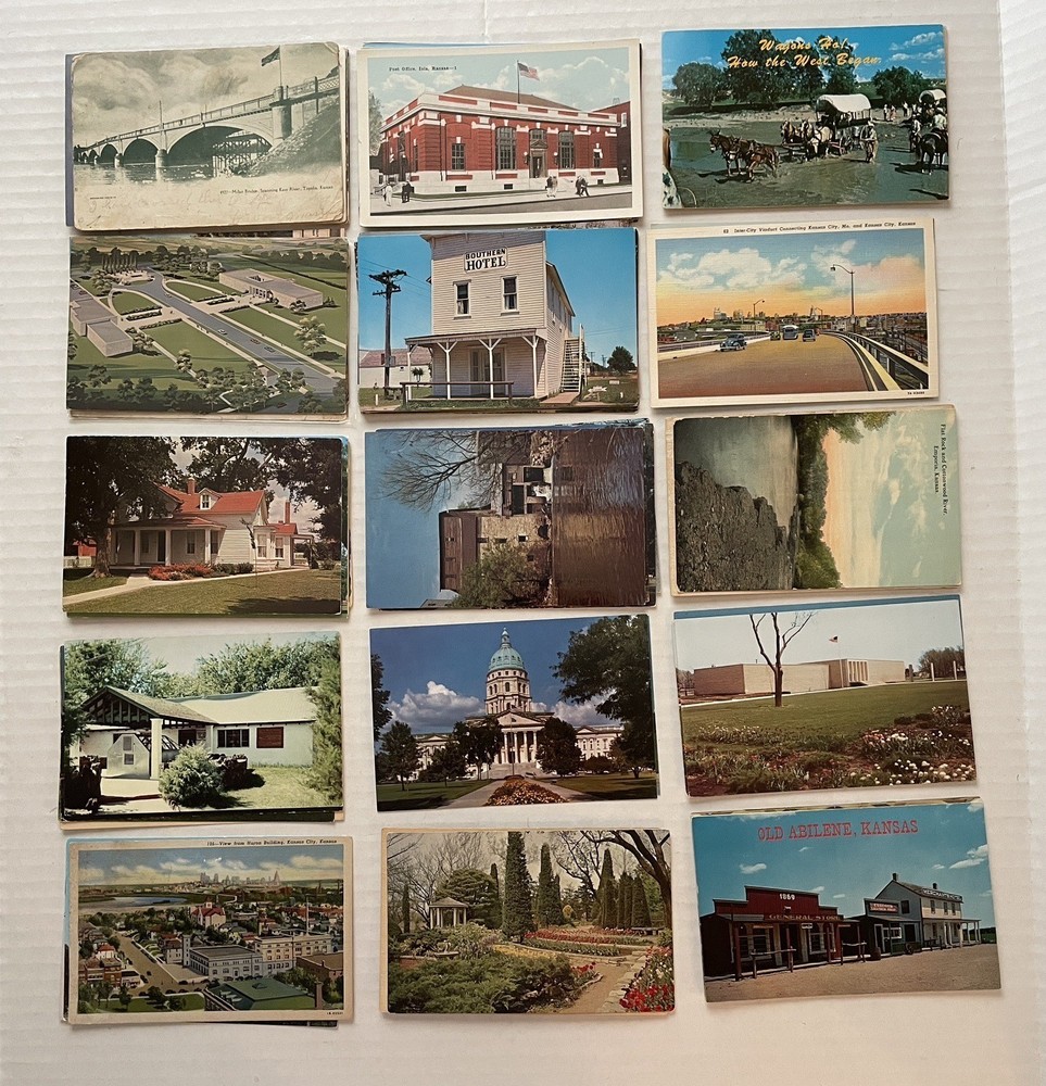 Lot of 81 Vintage KANSAS Postcards