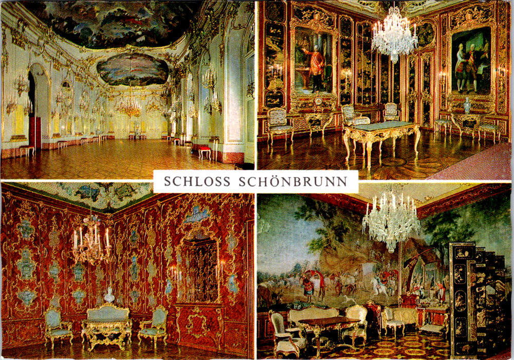 Vintage Postcard Schoenbrunn Interiors Vienna Austria