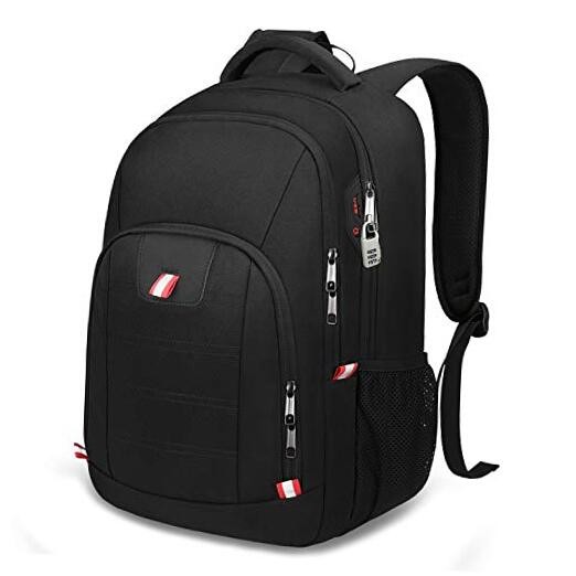 Sleek Black Travel Laptop Backpack for Men Fits 15.6 Inch Devices