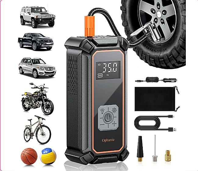 Ophanie Cordless Portable Tire Inflator, 160 PSI