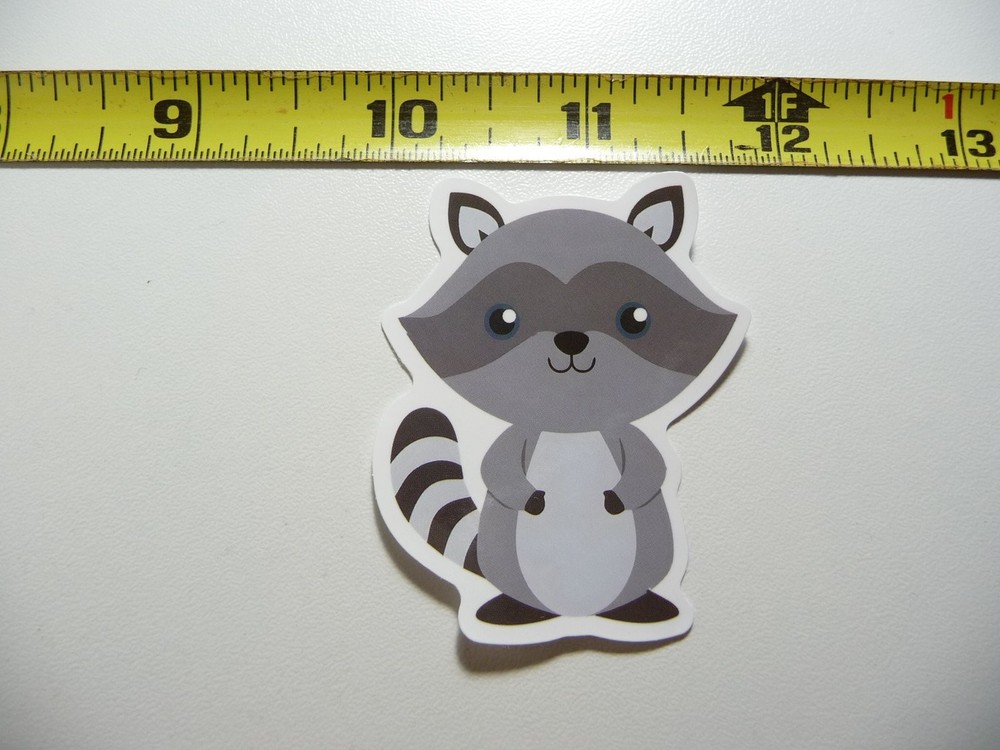 RACCOON BABY WAITING FOR YOU DECAL STICKER WILD ANIMAL PET BANDIT MASKED