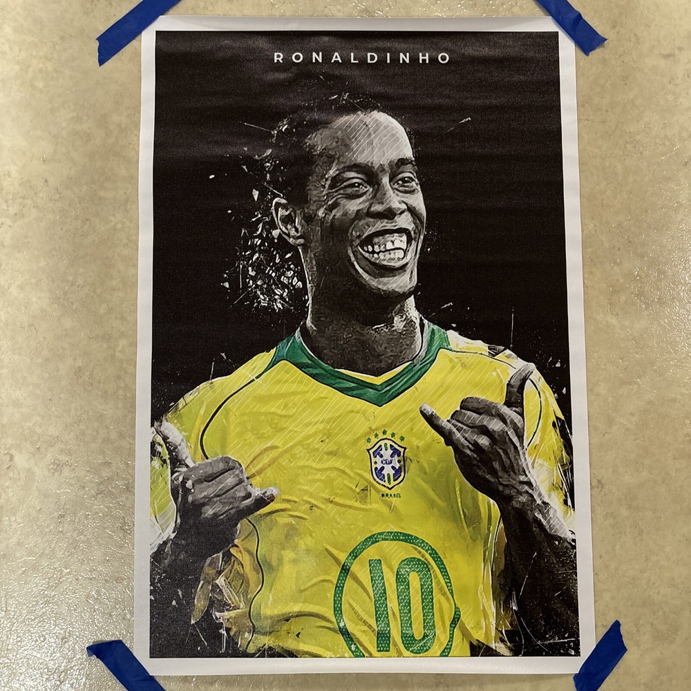 Ronaldinho - Brazil Soccer Football ✅ Poster Canvas Wall Art ✅ 16x24 inch ✅ New