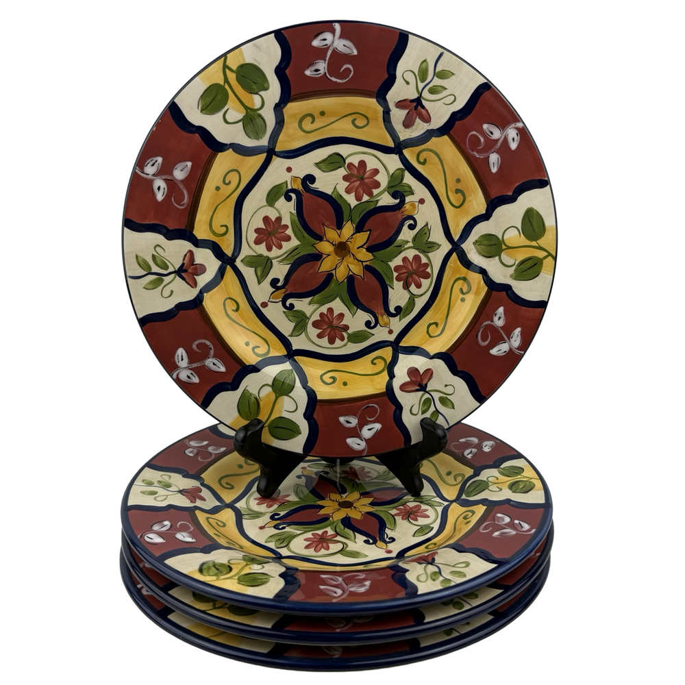 Pier 1 Imports Vallarta Vintage 9 Earthenware Salad Dessert Plates Set of 4