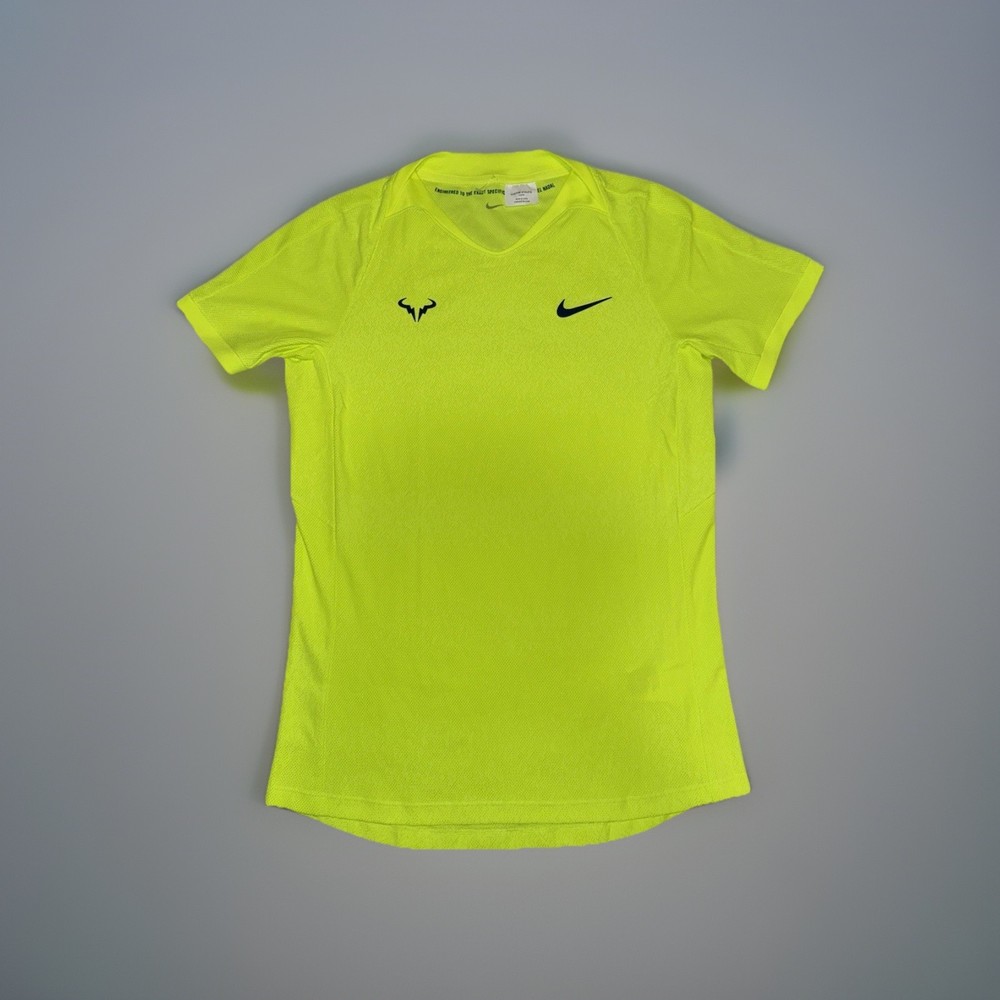 Nike Court Dri-Fit Rafael Nadal Tennis Shirt Green Men’s Custom FD5407-702 NWOT