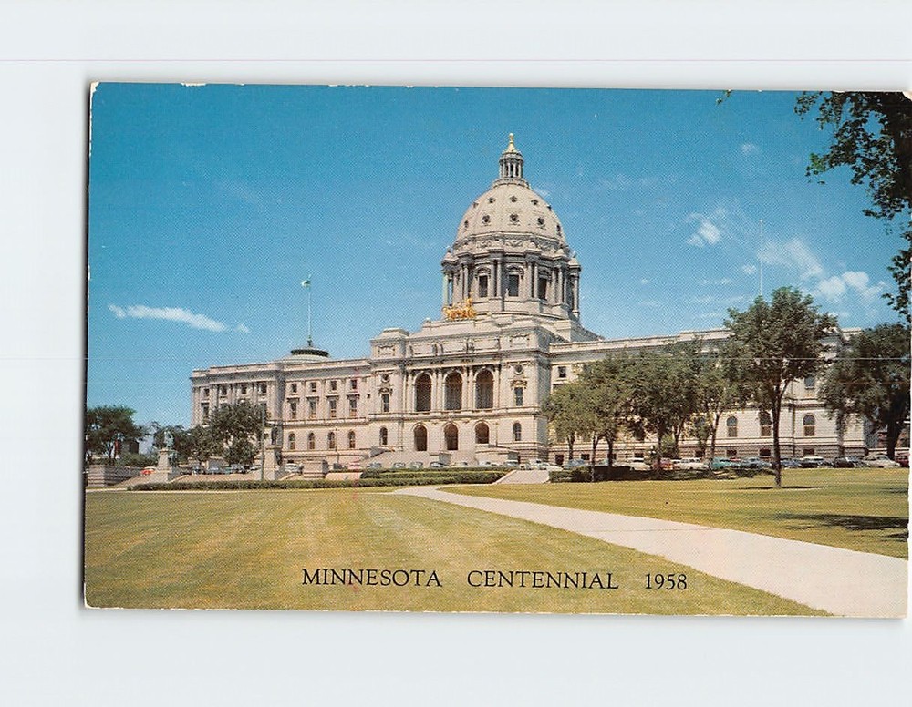 Postcard Minnesota Centennial 1958 Minnesota State Capitol At St. Paul MN USA