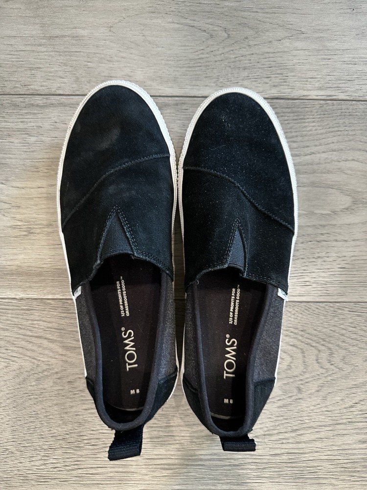 TOM’S Alpargata Terrain men’s US size 8 Water Resistant Black Suede Shoes
