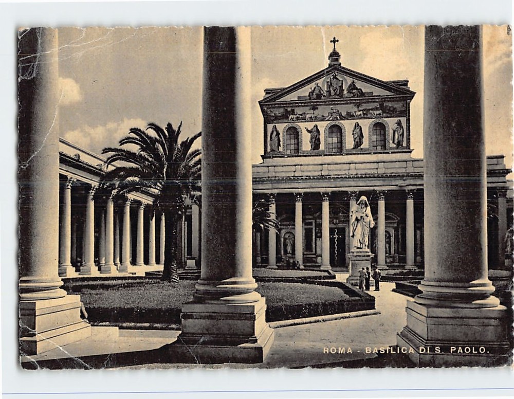 Postcard Basilica of Saint Paul Outside the Walls in Rome Italy