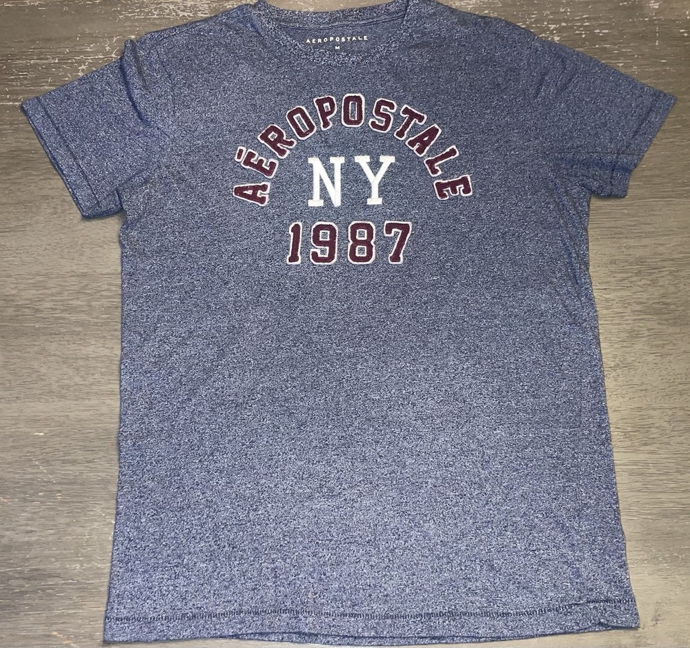 Aeropostale 1987 Gray Graphic Short Sleeve T-Shirt Size M