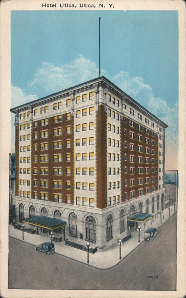 Utica, NY New York Hotel Utica Original Vintage Postcard