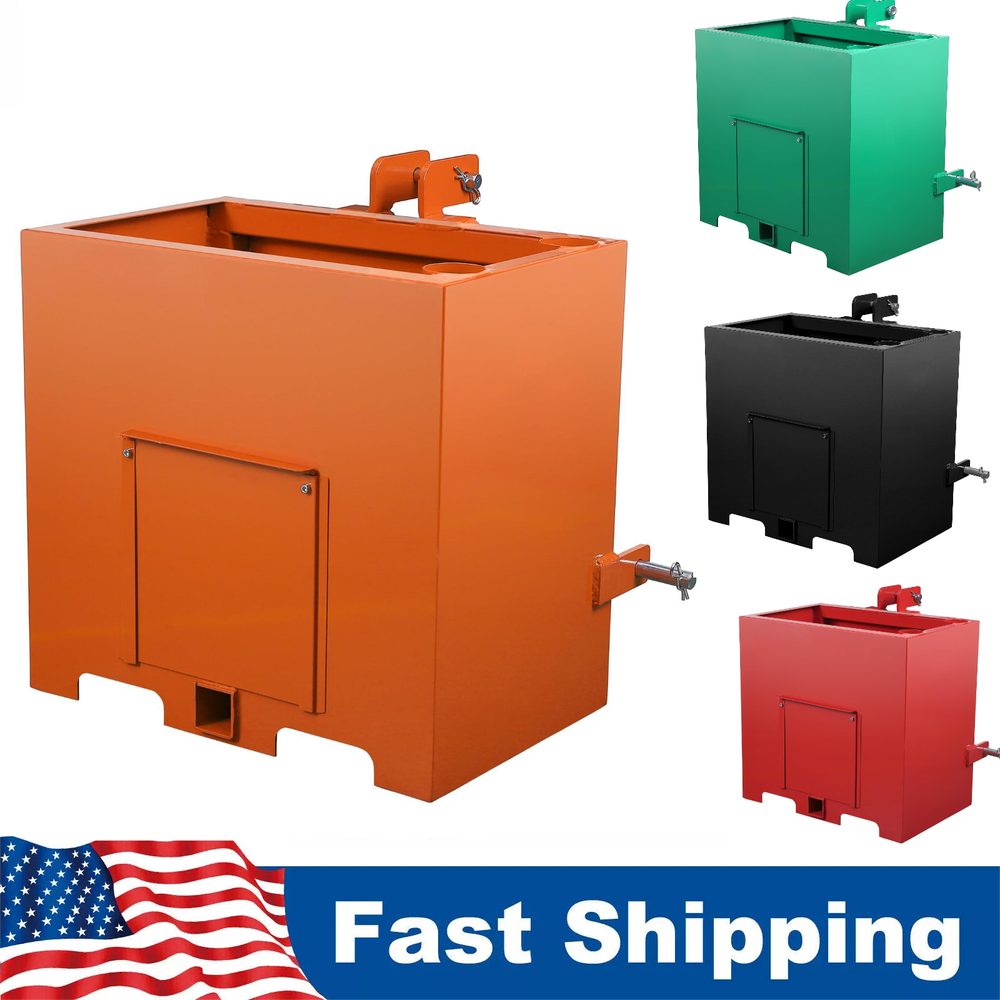 Heavy Duty Ballast Box 3 Point Category 1 Tractor Quick Tach Hitch Counterweight
