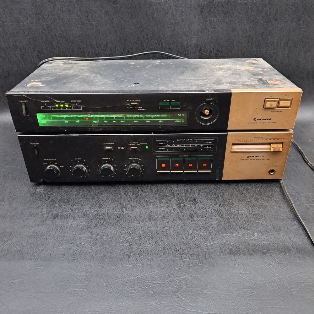 Pioneer TX-530 Stereo Tuner & SA-730 Stereo Amplifier Stack Made in Japan