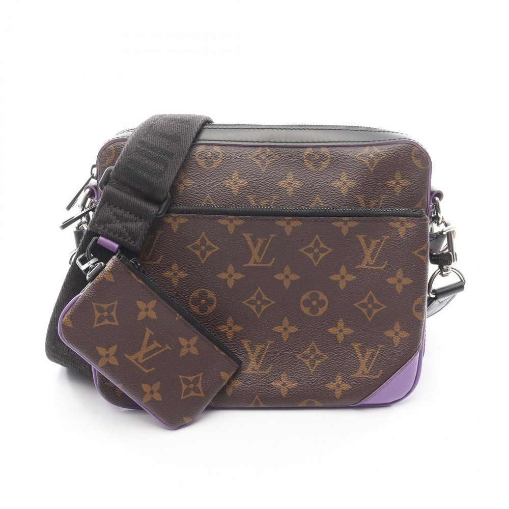 LOUIS VUITTON Trio Messenger Shoulder Bag M46266 Monogram macassar leather brown