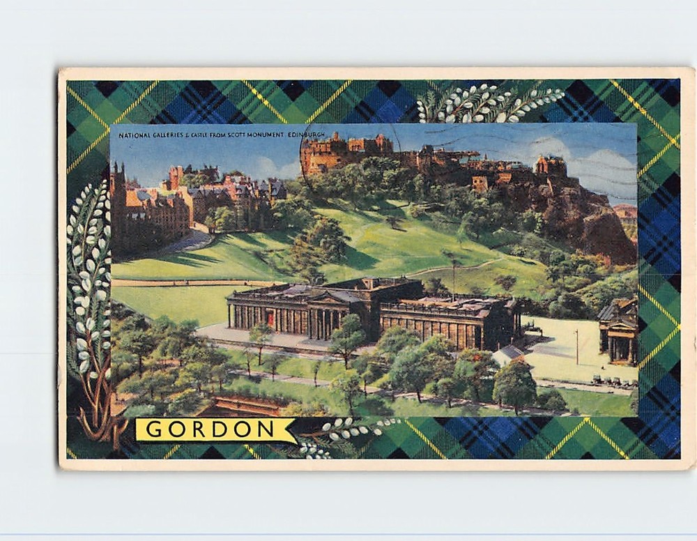 Postcard National Galleries & Castle From Scott Monument Edinburgh Scotland