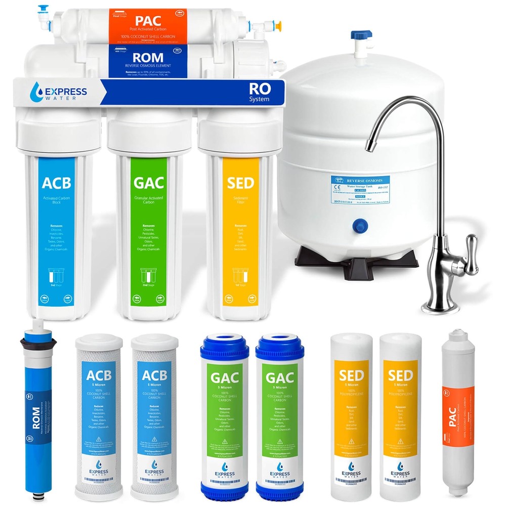 RO5DX Reverse Osmosis Filtration NSF Certified 5 Stage RO System with Faucet ...