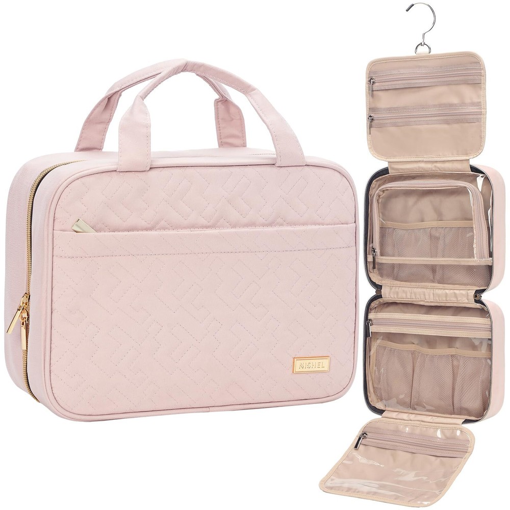 Portable Hanging Toiletry Bag for Women Travel-Sized Shampoo Organizer